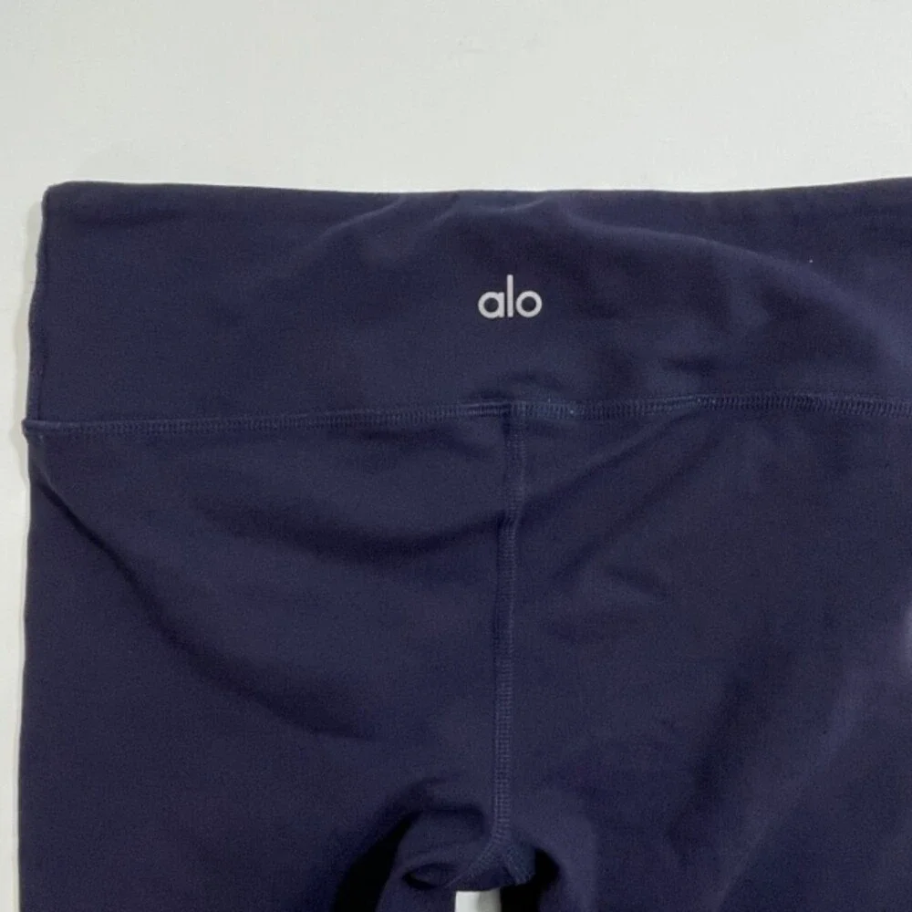 Alo Yoga Entwine Leggings Size XS Rich‎ Navy Blue Cut Out Mid Rise Athletic
